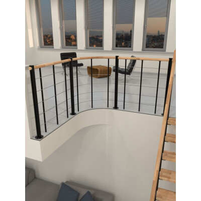 Spindeltreppe Venezia Ø 120 cm Buche