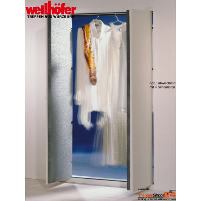Wellhöfer Kniestocktür 2 flügelig mit WärmeSchutz 3D als Maßanfertigung von B50-100 x H50-180 cm, Rahmentiefe 10 cm, Tür weiß beschichtet, inkl. Deckleisten.