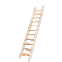 Raumspartreppe WoodStep mit 10 bis 13 wechselseitig begehbaren Stufen 11 - 14 Steigungen, Wangen aus Fichte, Trittstufen aus Kiefer für eine Geschosshöhe von 203,5 bis 308 cm, optional mit 4 verschiedenen Geländervarianten.
