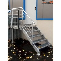 Alu-Wangentreppe Brooklyn Alu-Wanne 80 mit Podest