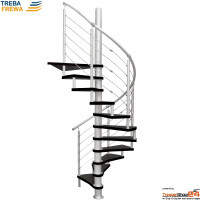 Spindeltreppe Columbia Wood Ø 140 cm MDF schwarz