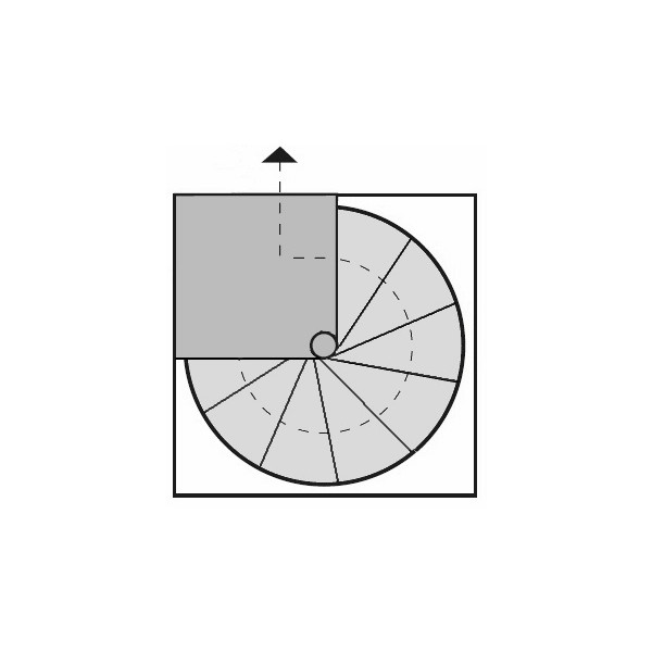 Quadratpodest 90&deg; links, gegen den Uhrzeigersinn