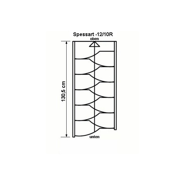 Buche bunt (keilgezinkt) / 12 Steigungen (11 Stufen) / 258 cm / 130,5 cm