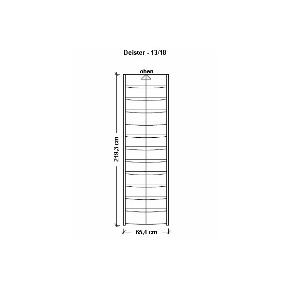 Kernbuche keilgezinkt (Buche bunt) / 13 Steigungen (12 Stufen) / 280 cm / 18 cm / 219,3 cm