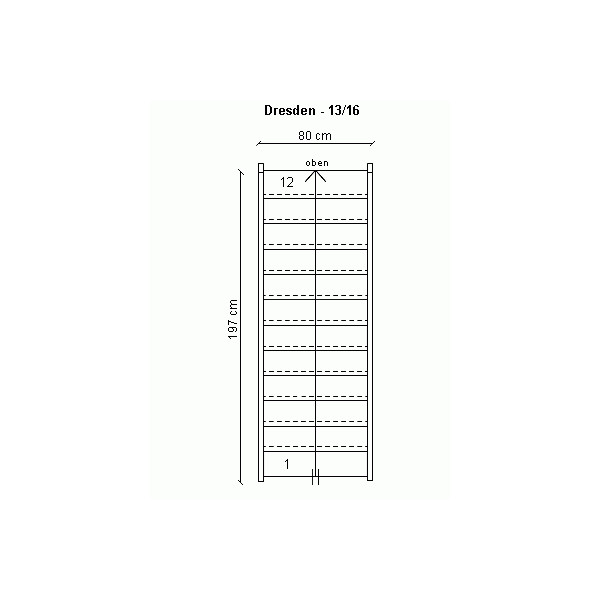 Fichte / 13 Steigungen (12 Stufen) / 280 cm / 16 cm / 197 cm